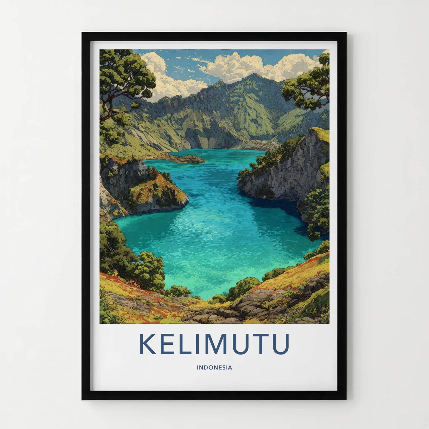 Kelimutu Poster Indonesia Turquoise Crater Lake Home Art
