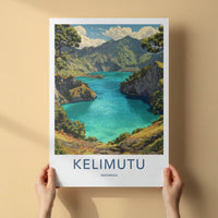 Kelimutu Poster Indonesia Turquoise Crater Lake Home Art