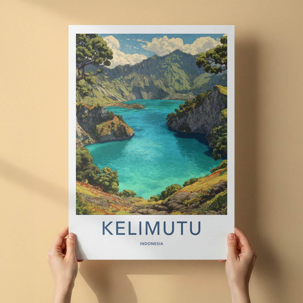 Kelimutu Poster Indonesia Turquoise Crater Lake Home Art