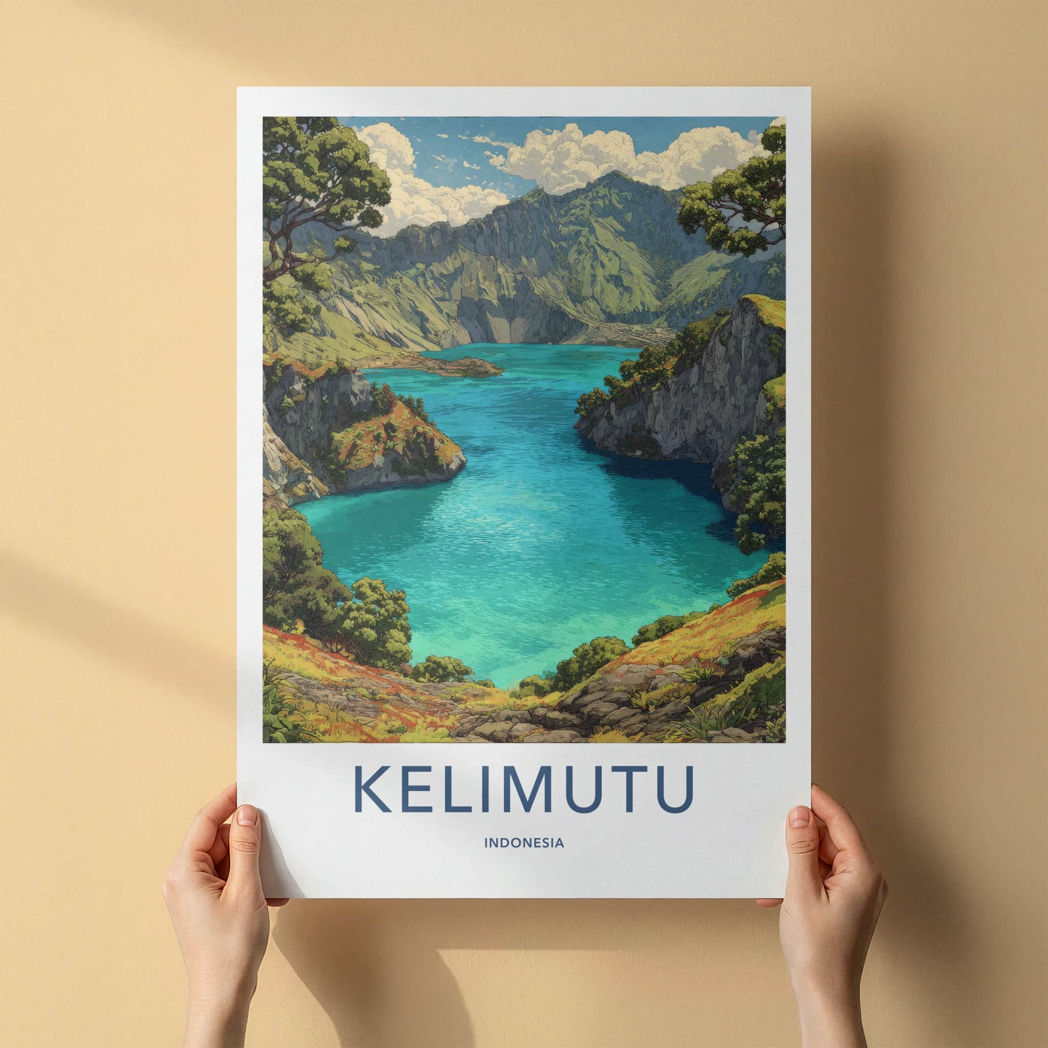 Kelimutu Poster Indonesia Turquoise Crater Lake Home Art