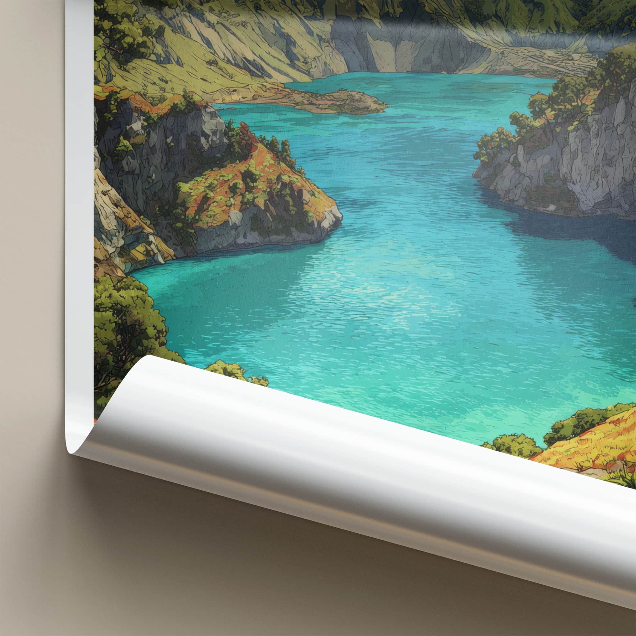 Kelimutu Poster Indonesia Turquoise Crater Lake Home Art