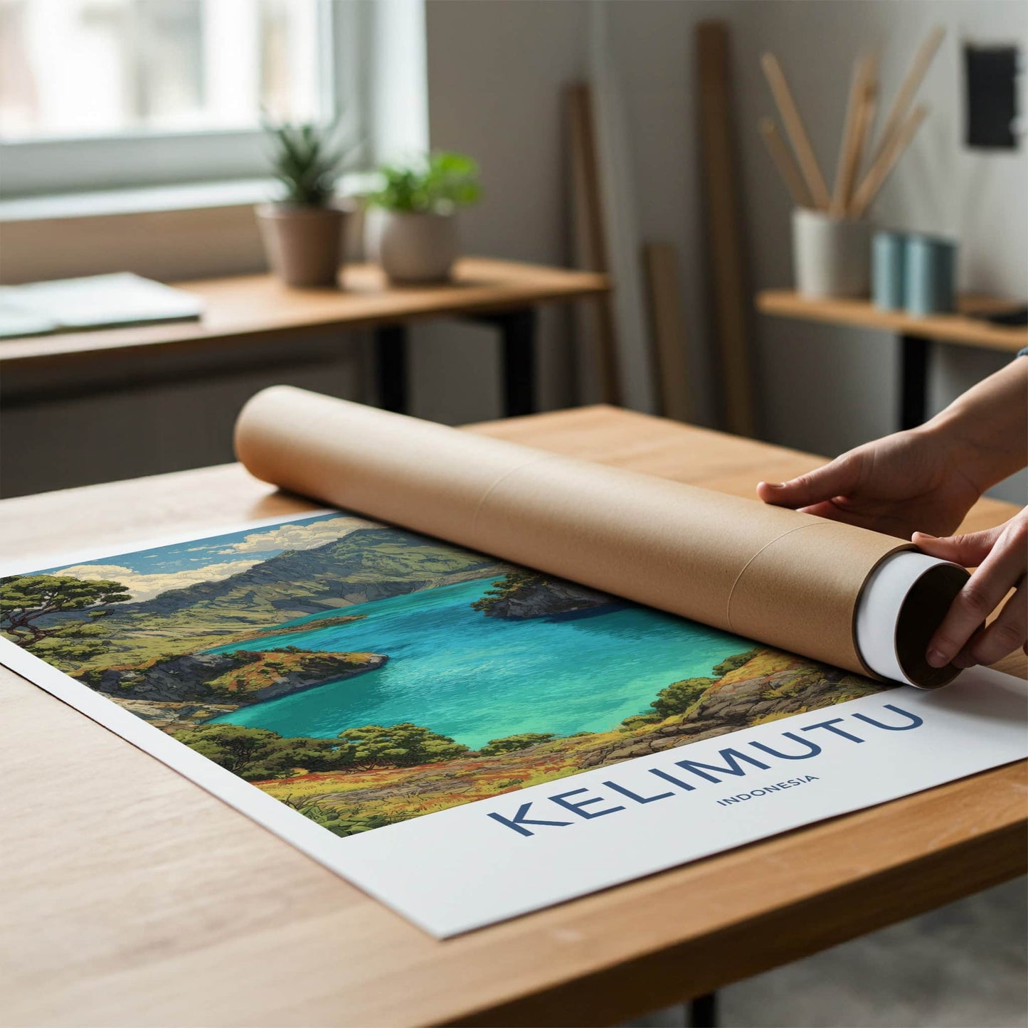 Kelimutu Poster Indonesia Turquoise Crater Lake Home Art
