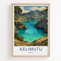 Kelimutu Poster Indonesia Turquoise Crater Lake Home Art