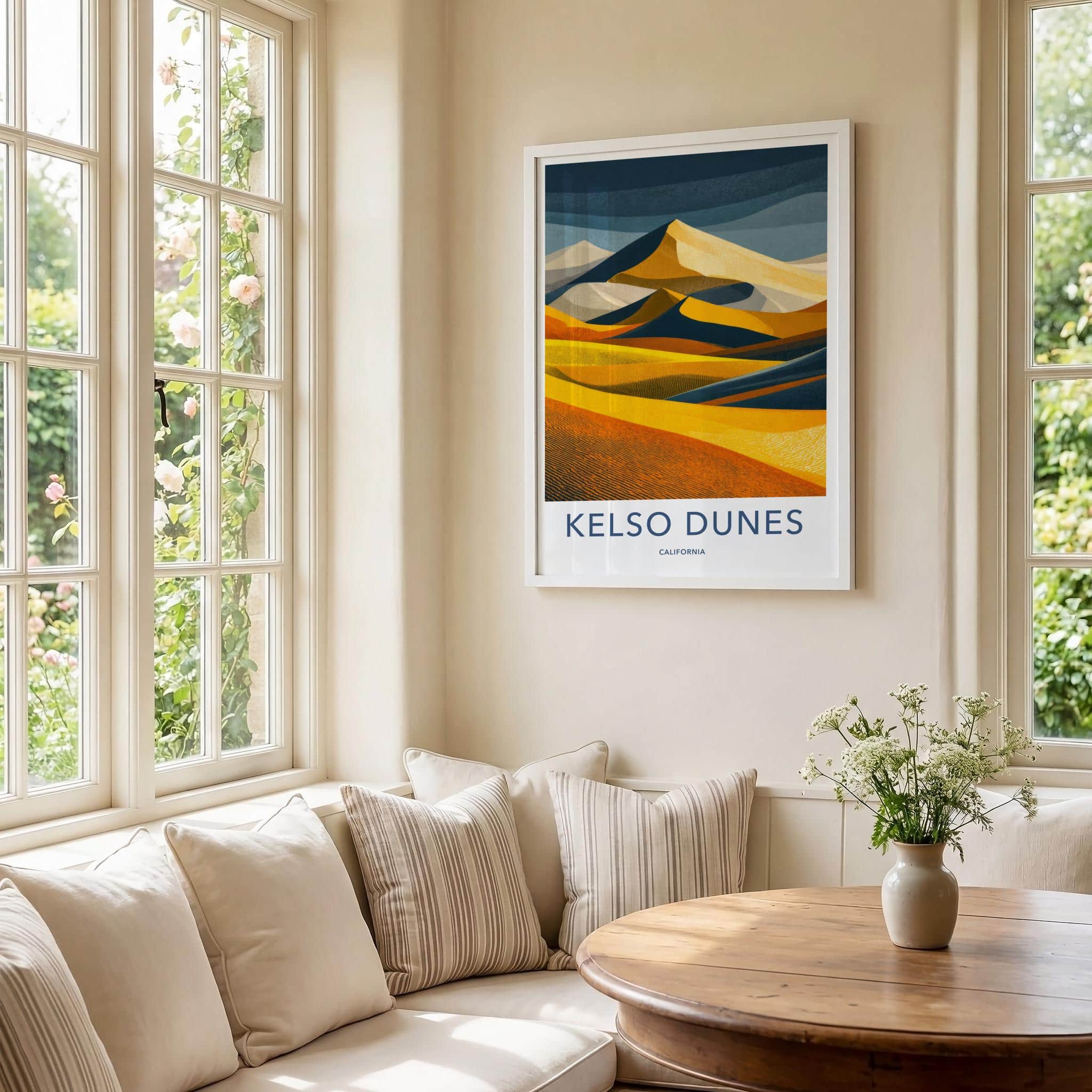 Kelso Dunes Poster - California Travel Art - Vivid Desert Layers Wall Decor