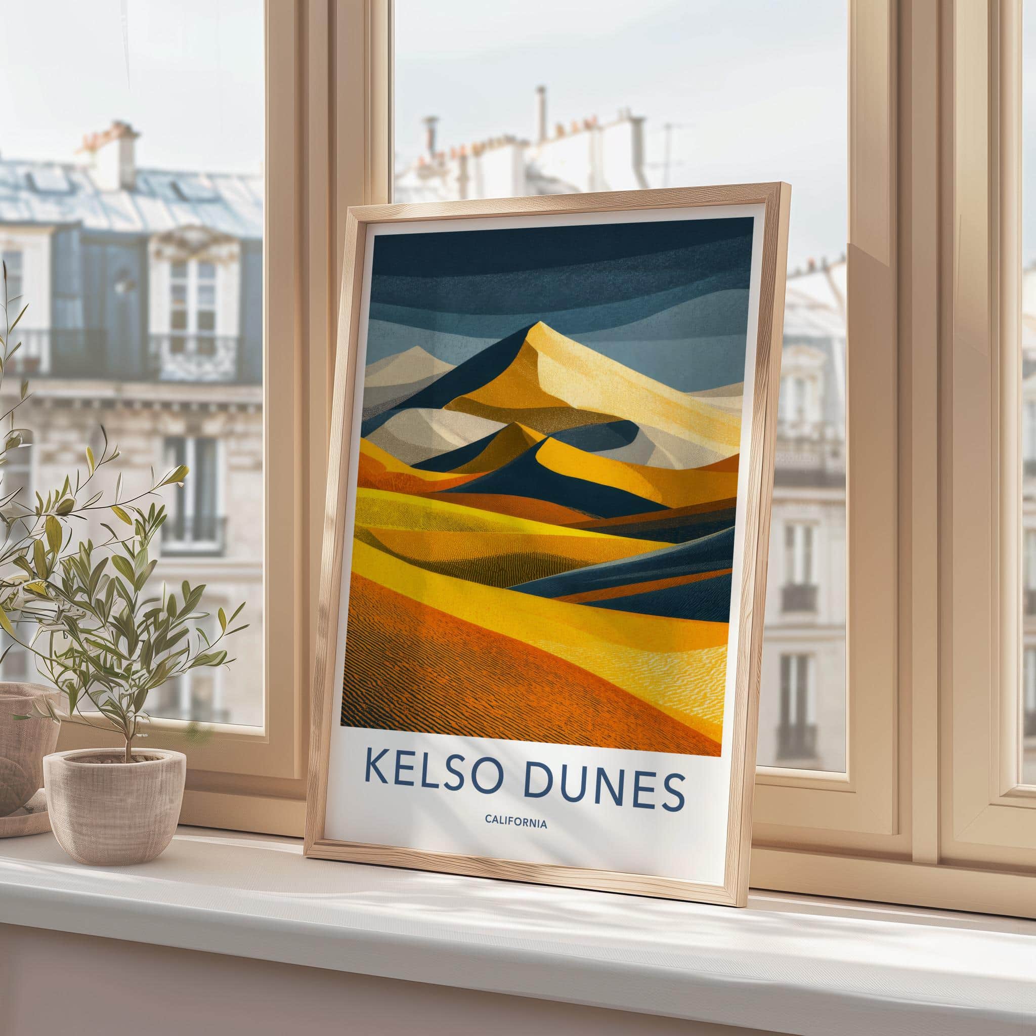 Kelso Dunes Poster - California Travel Art - Vivid Desert Layers Wall Decor