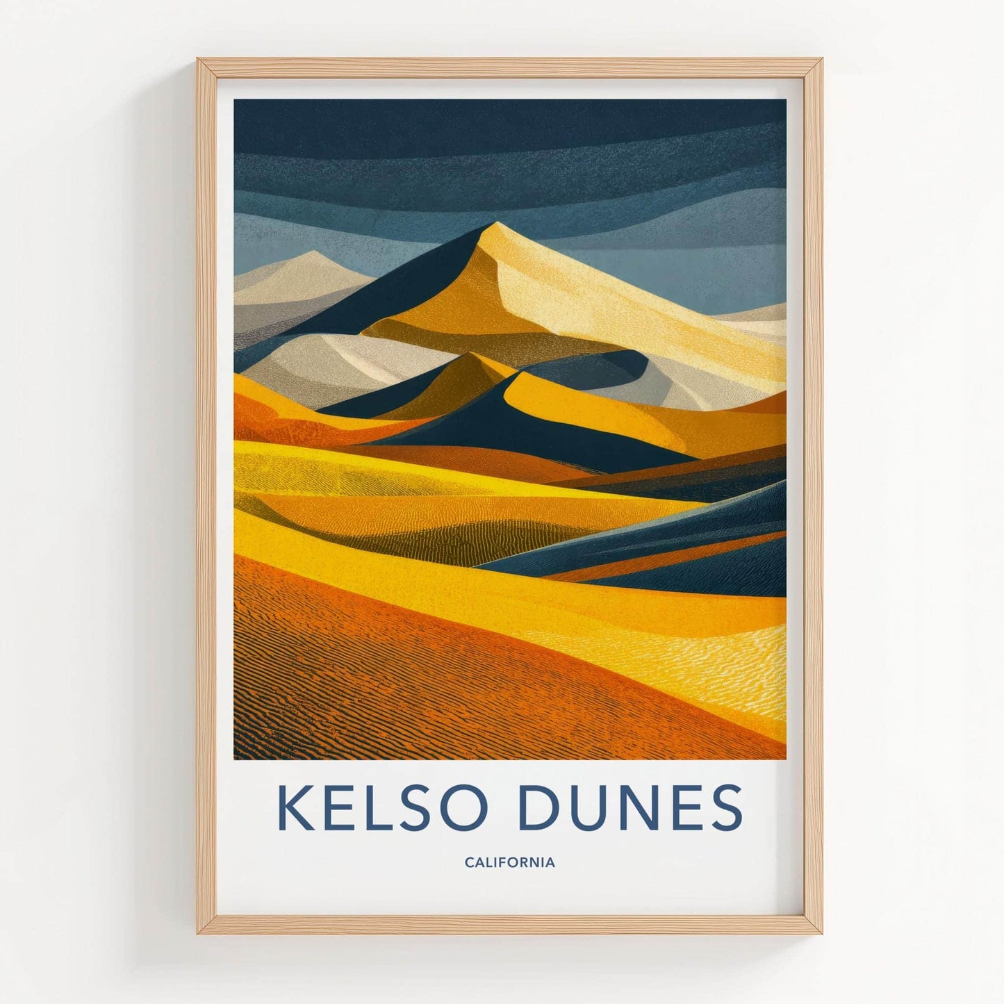 Kelso Dunes Poster - California Travel Art - Vivid Desert Layers Wall Decor