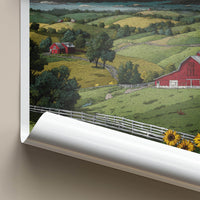 Kentucky Poster - Kentucky Travel Art - Red Barn Sunflowers Home Decor