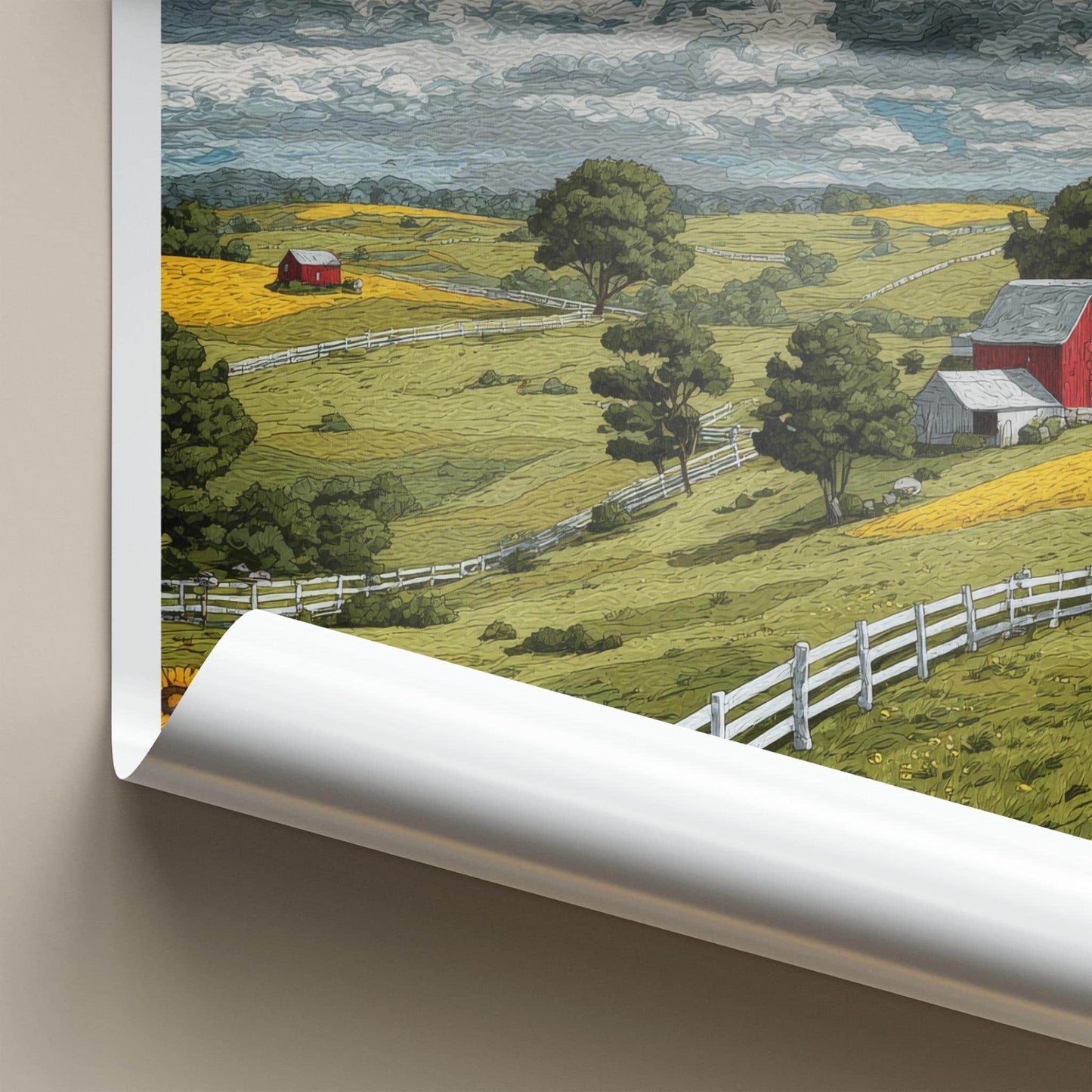 Kentucky Poster - Kentucky Travel Art - Rural Barn Sunflowers Home Decor