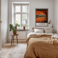 Kenya Poster - Africa Travel Art - Kilimanjaro Sunset Vista Wall Decor