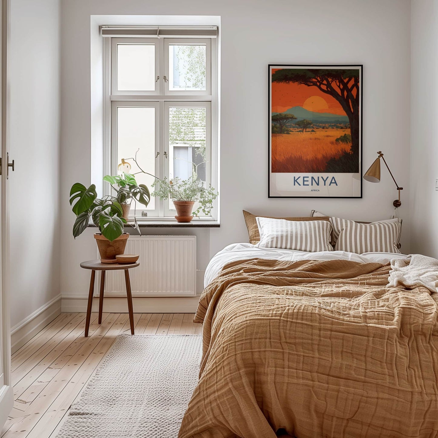 Kenya Poster - Africa Travel Art - Kilimanjaro Sunset Vista Wall Decor