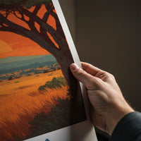 Kenya Poster - Africa Travel Art - Kilimanjaro Sunset Vista Wall Decor