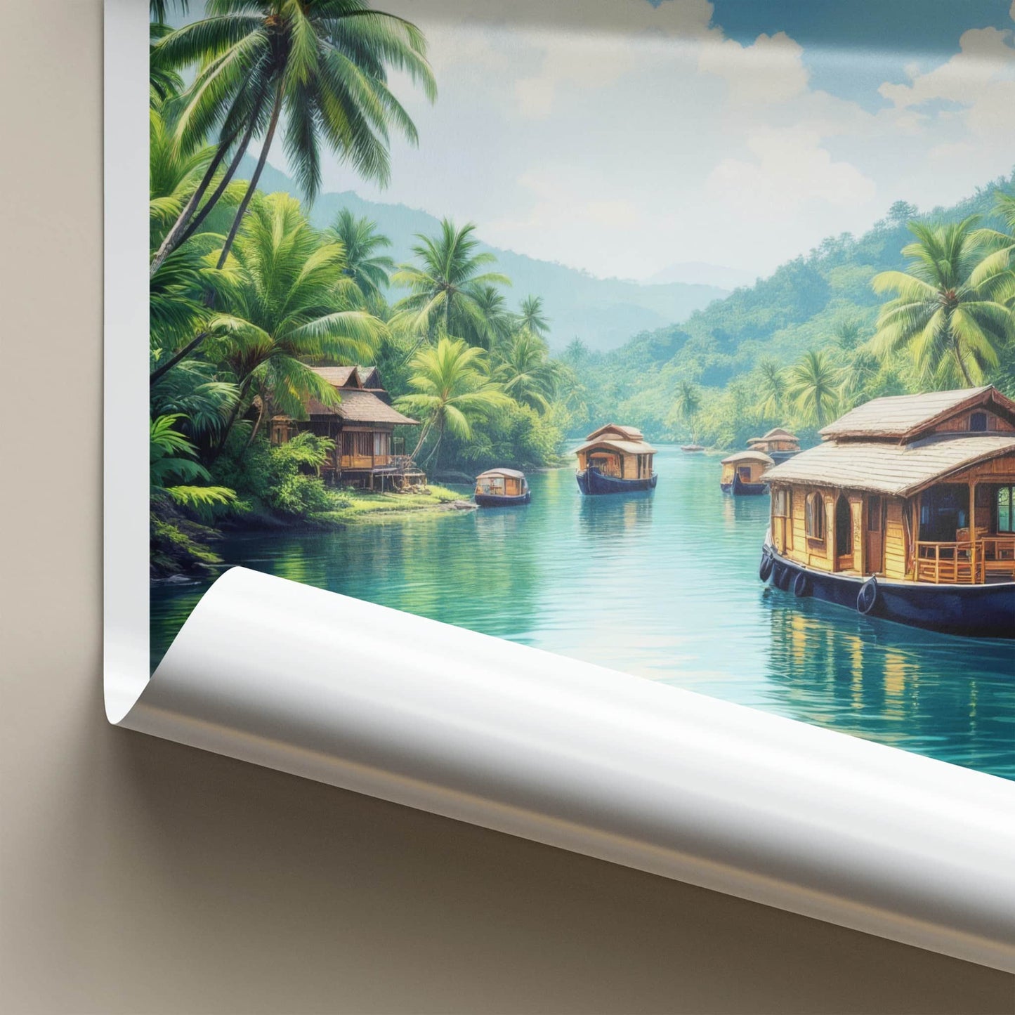Kerala Poster - India Fine Art - Lush Tropical River Backwaters