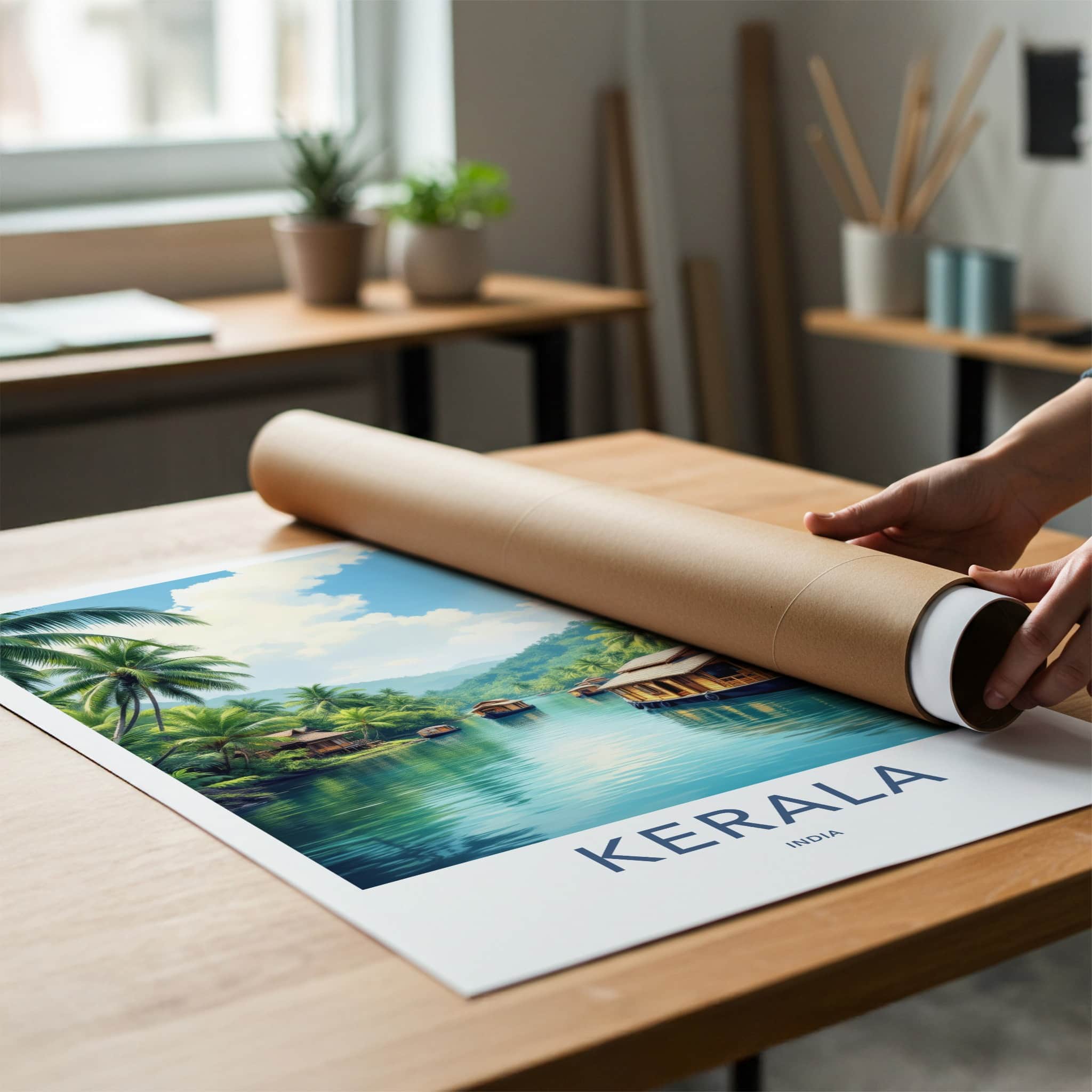Kerala Poster - India Fine Art - Lush Tropical River Backwaters