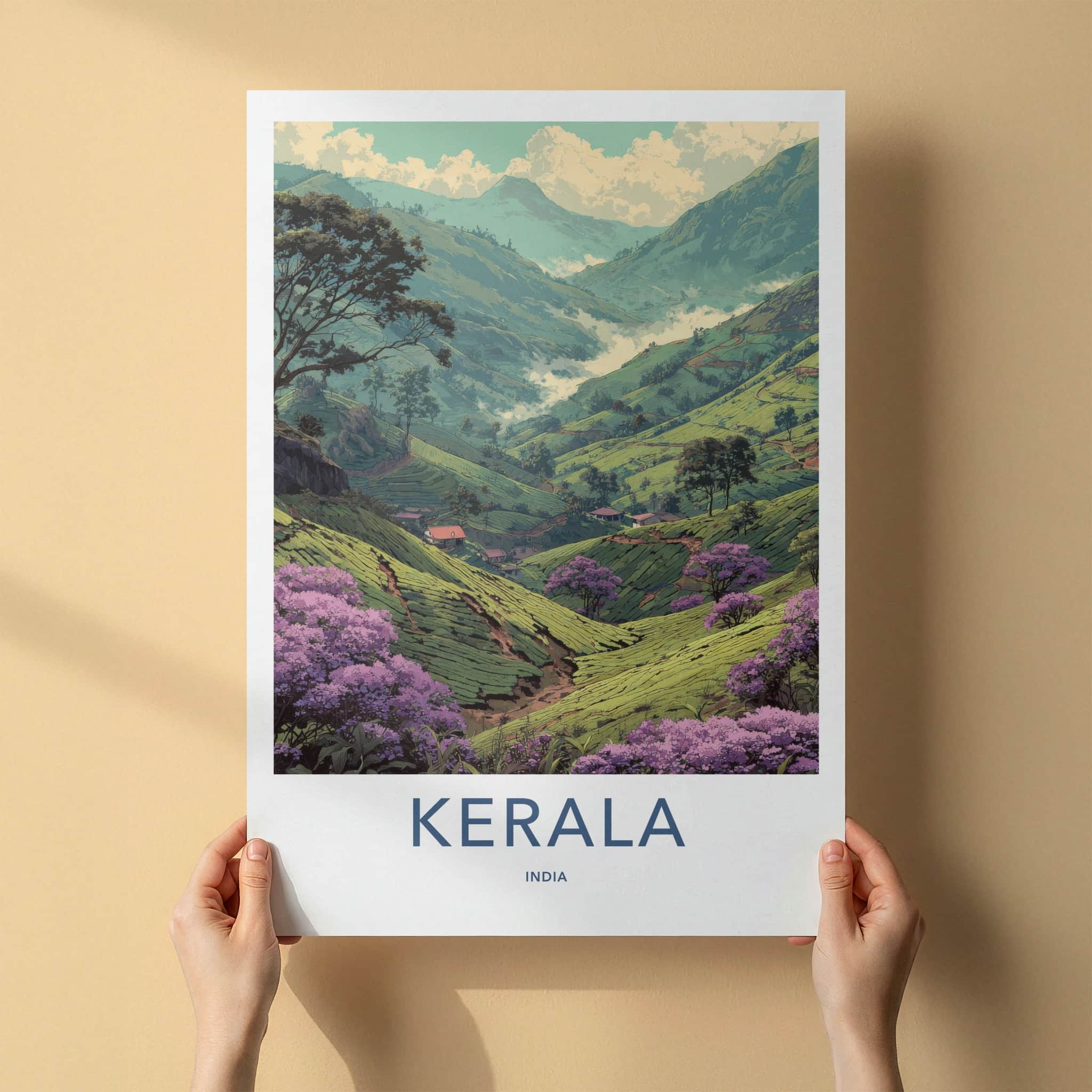 Kerala Poster - India Framed Art - Misty Valleys Purple Home Art