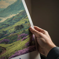 Kerala Poster - India Framed Art - Misty Valleys Purple Home Art