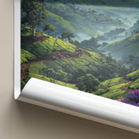 Kerala Poster - India Travel Art - Kerala Green Tea Plantations Home Decor