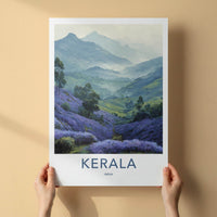 Kerala Poster - India Travel Art - Kerala Lavender Hills Home Decor