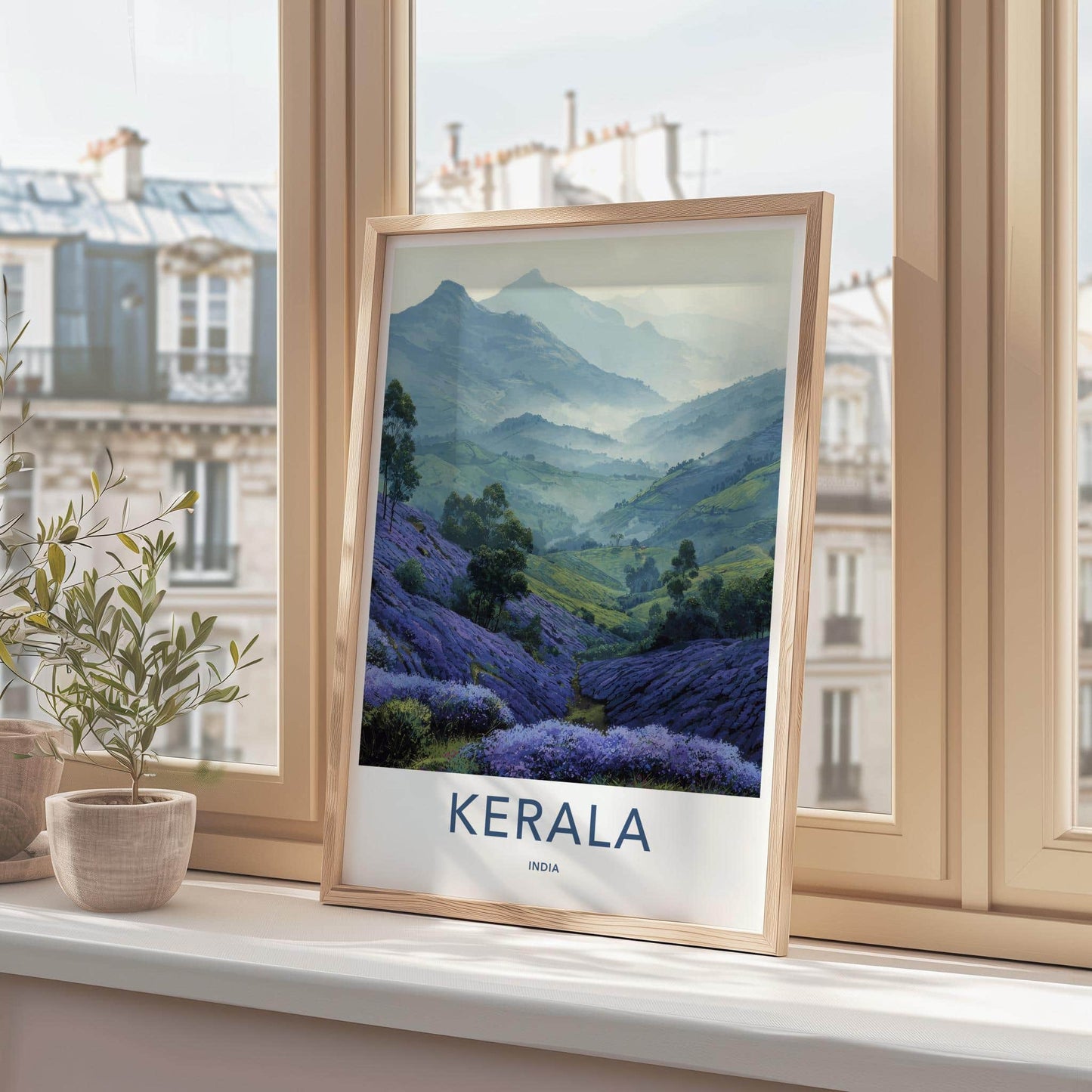 Kerala Poster - India Travel Art - Kerala Lavender Hills Home Decor