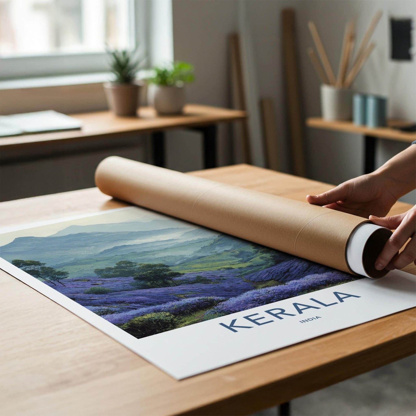 Kerala Poster - India Travel Art - Kerala Lavender Hills Home Decor