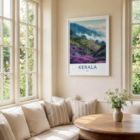 Kerala Poster - India Travel Art - Kerala Misty Mountain Blooms Home Decor