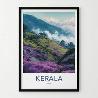 Kerala Poster - India Travel Art - Kerala Misty Mountain Blooms Home Decor