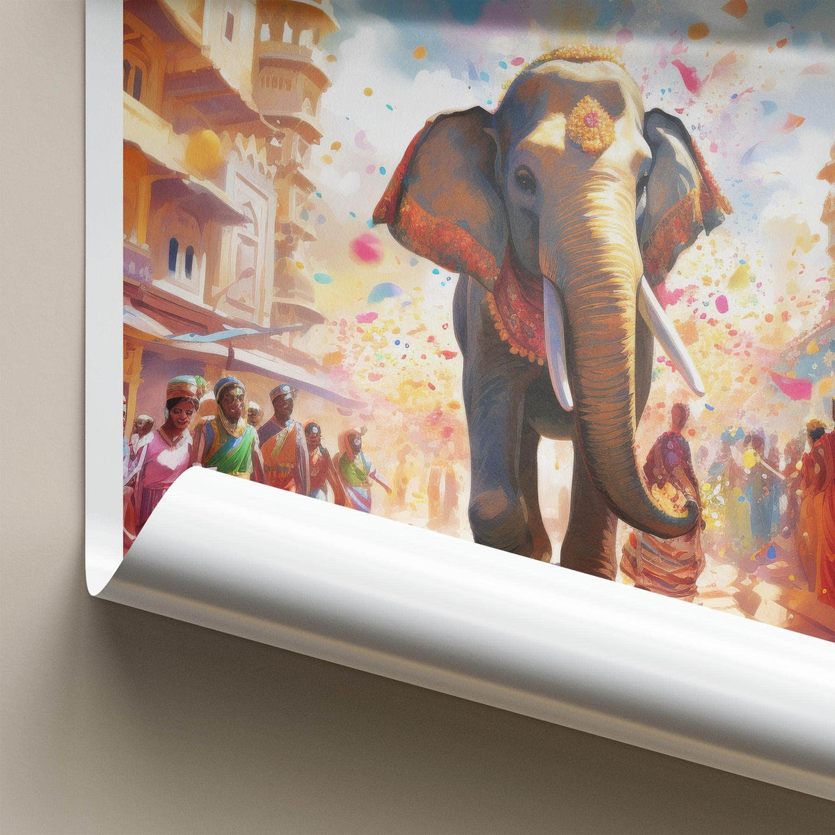 Kerala Wall Art - Vibrant Elephant Parade Poster