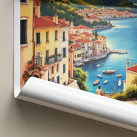 Kerkyra Poster - Greece Travel Art - Coastal Town Sunset Home Decor