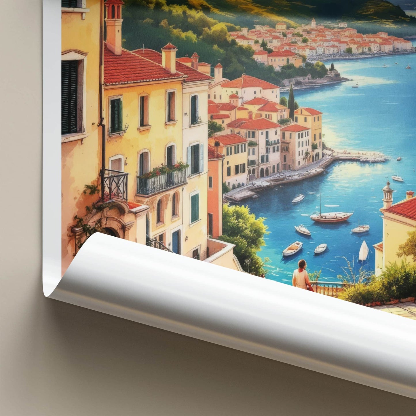 Kerkyra Poster - Greece Travel Art - Coastal Town Sunset Home Decor