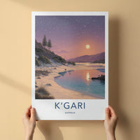 KGARI Poster - Australia Travel Art - Starry Night Beach Home Decor
