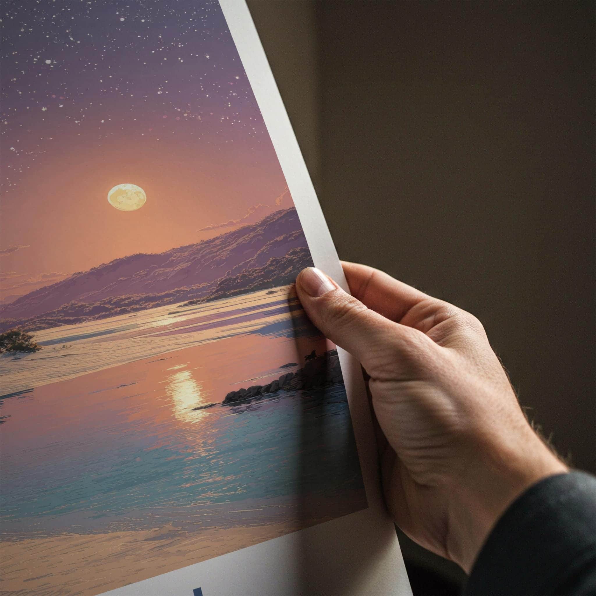 KGARI Poster - Australia Travel Art - Starry Night Beach Home Decor