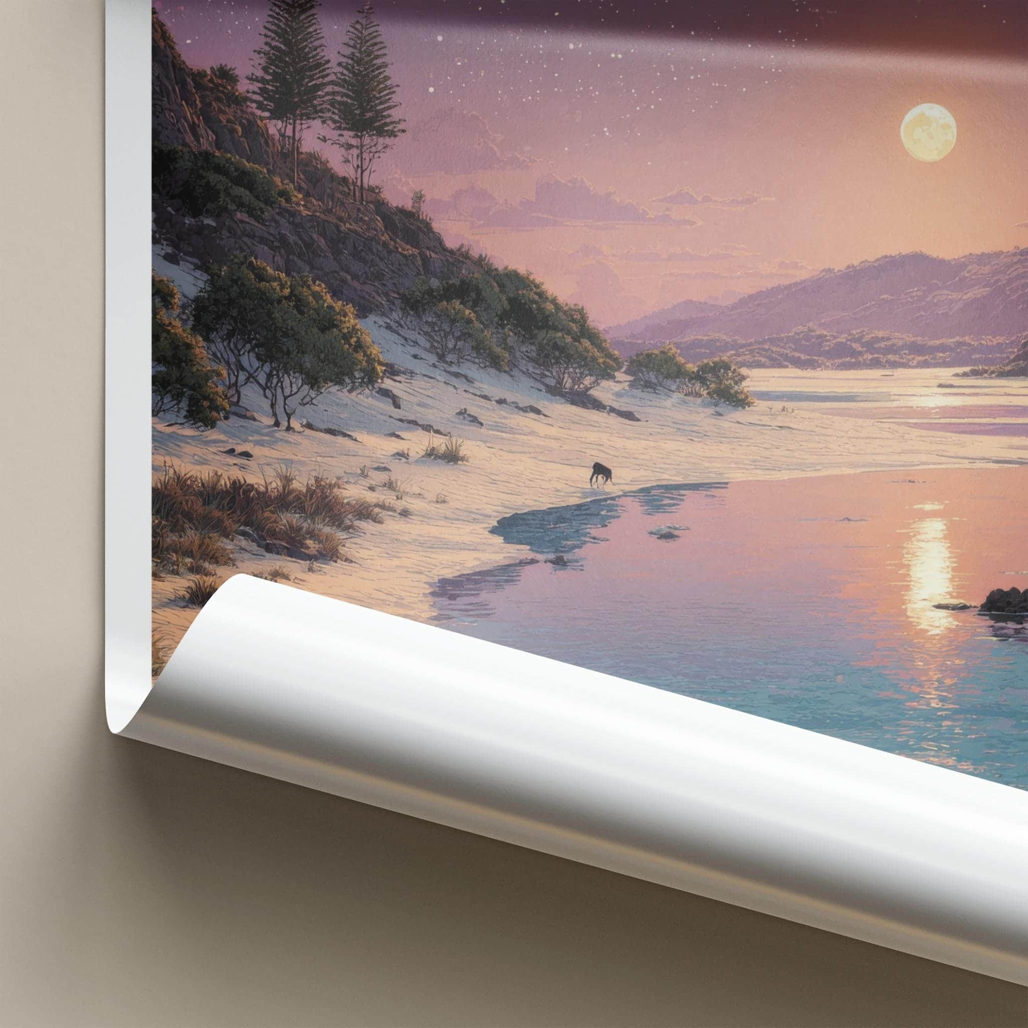 KGARI Poster - Australia Travel Art - Starry Night Beach Home Decor