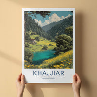 Khajjiar Poster - India Art Print - Himachal Pradesh Lake Meadow Gift