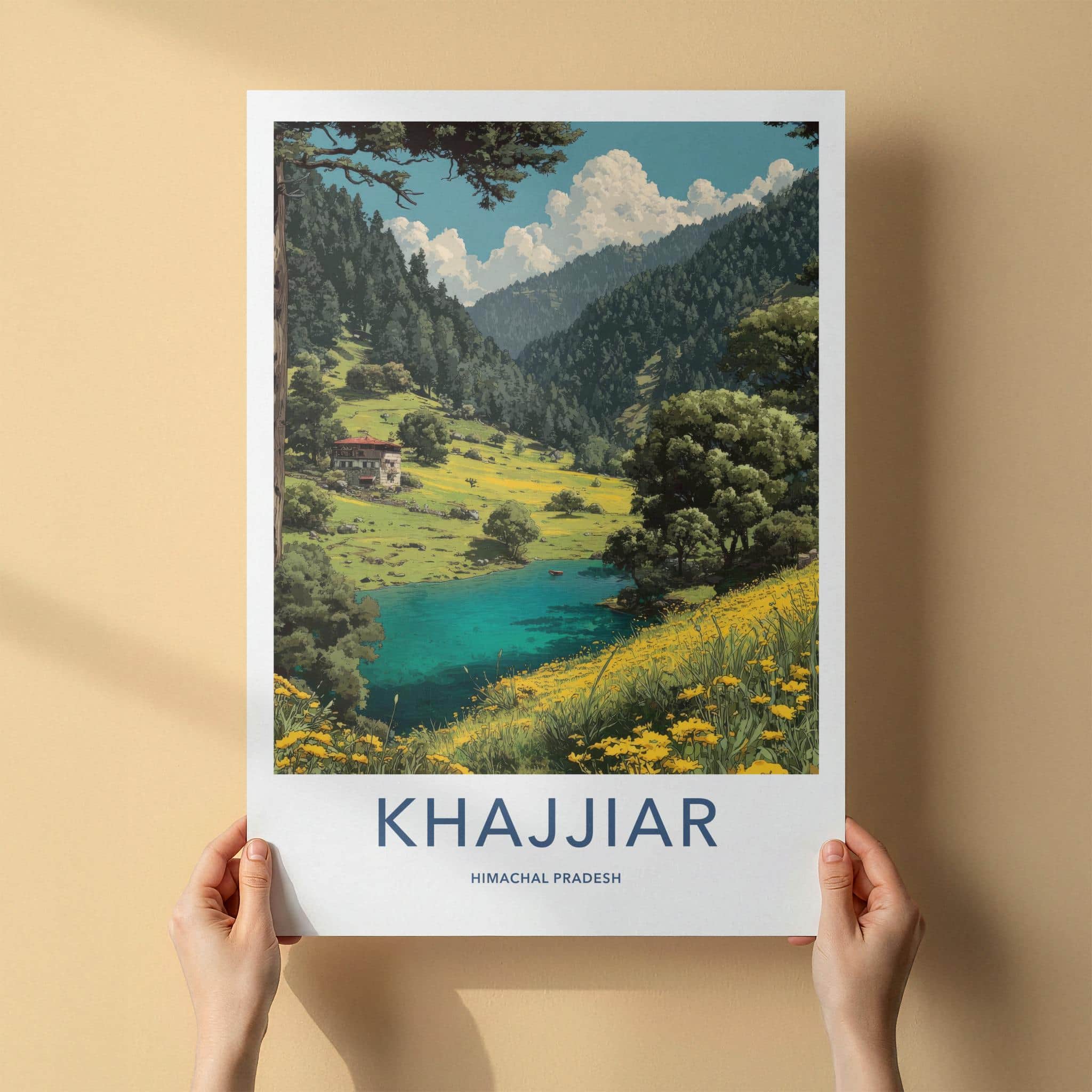 Khajjiar Poster - India Art Print - Himachal Pradesh Lake Meadow Gift
