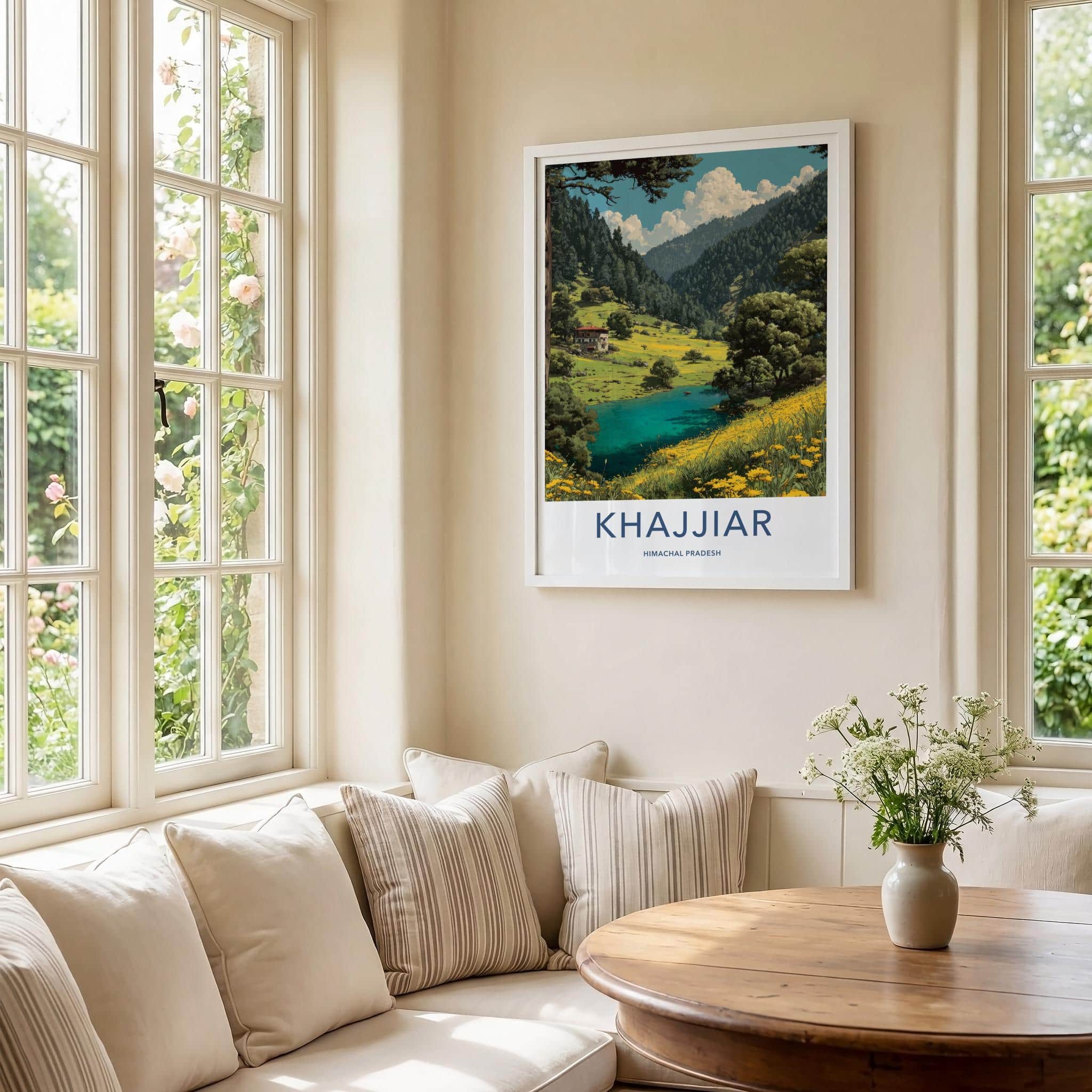 Khajjiar Poster - India Art Print - Himachal Pradesh Lake Meadow Gift