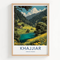 Khajjiar Poster - India Art Print - Himachal Pradesh Lake Meadow Gift