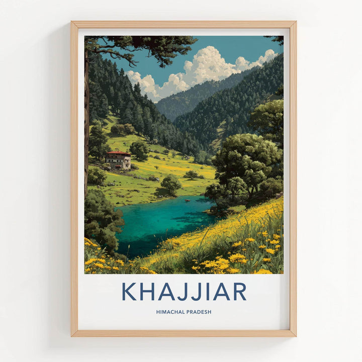 Khajjiar Poster - India Art Print - Himachal Pradesh Lake Meadow Gift