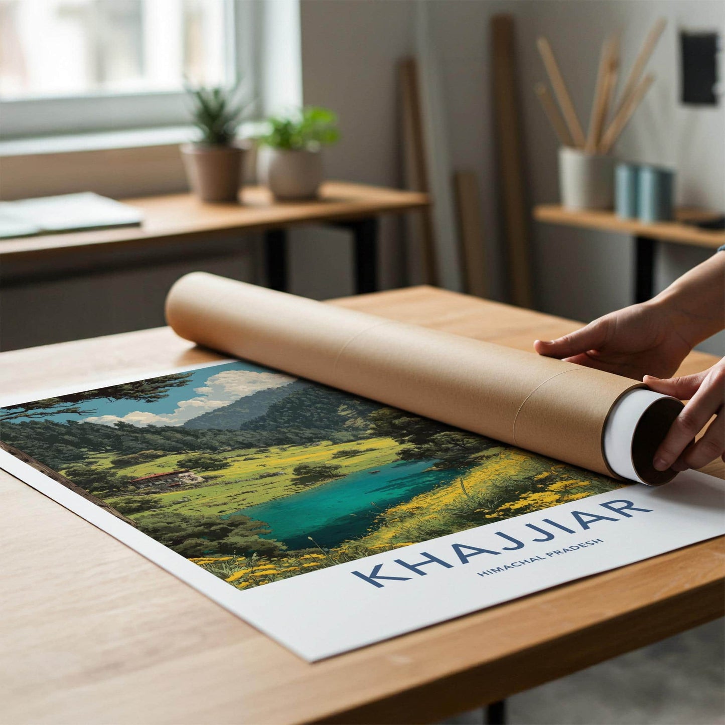 Khajjiar Poster - India Art Print - Himachal Pradesh Lake Meadow Gift