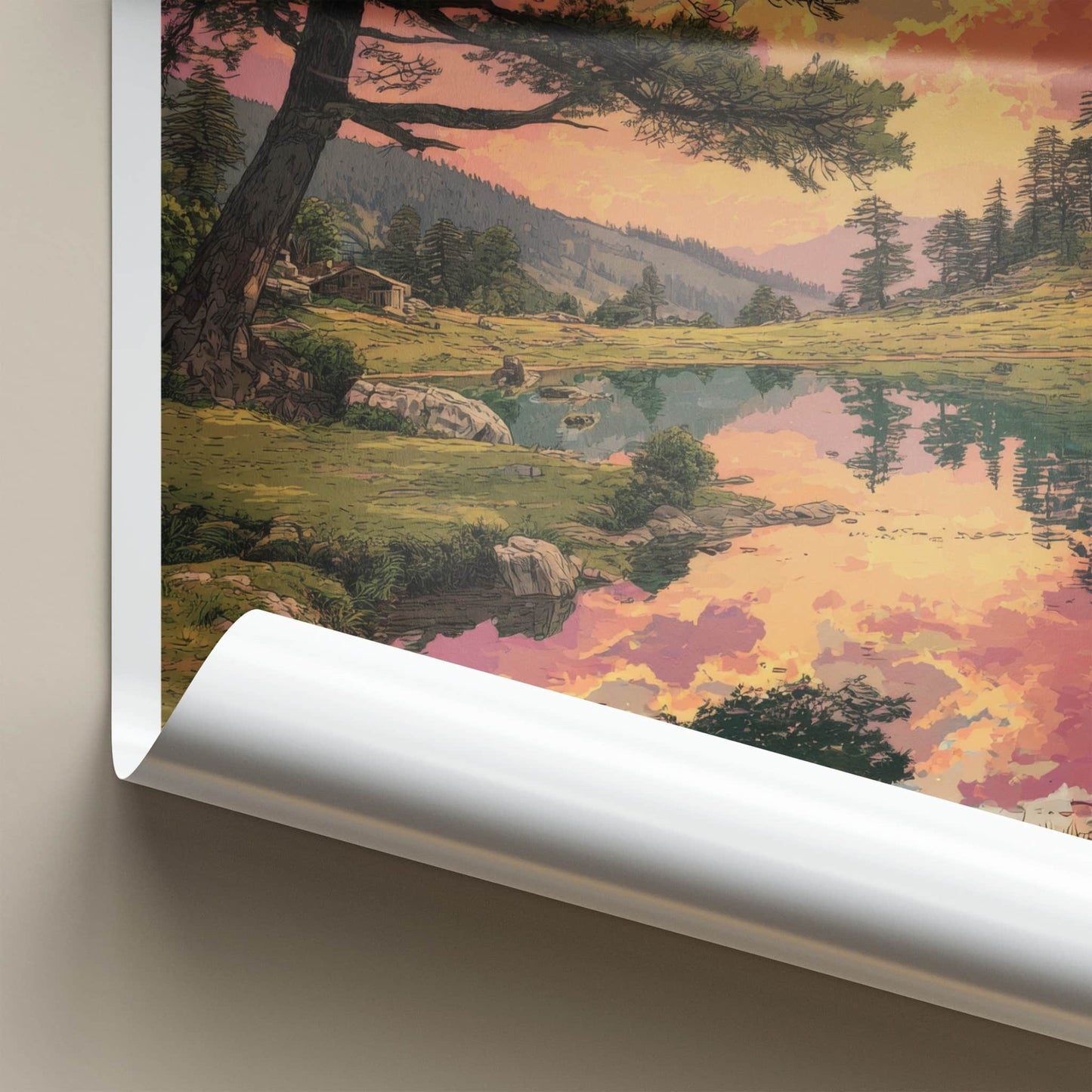 Khajjiar Poster - India Travel Art - Himachal Pradesh Cloud Reflections Home Decor