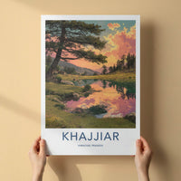 Khajjiar Poster - India Travel Art - Himachal Pradesh Cloud Reflections Home Decor