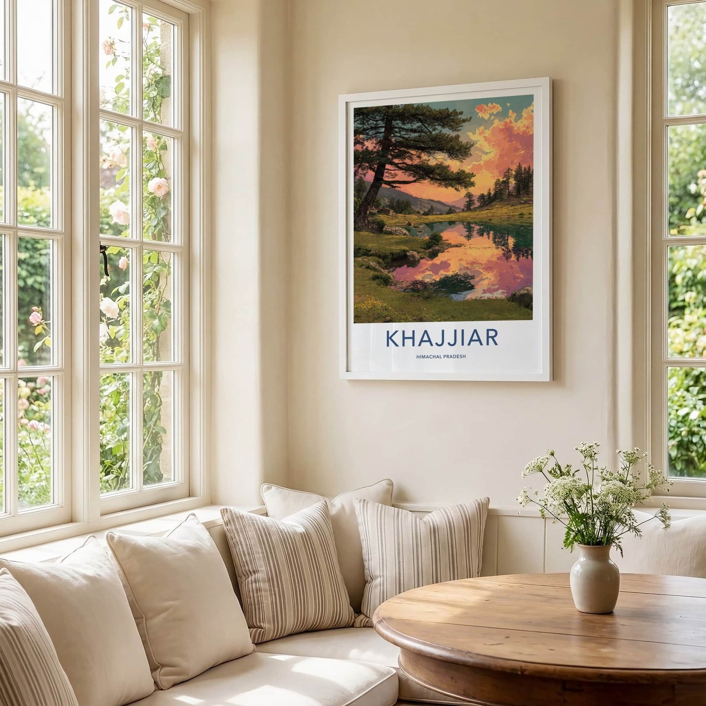 Khajjiar Poster - India Travel Art - Himachal Pradesh Cloud Reflections Home Decor