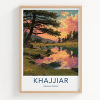 Khajjiar Poster - India Travel Art - Himachal Pradesh Cloud Reflections Home Decor