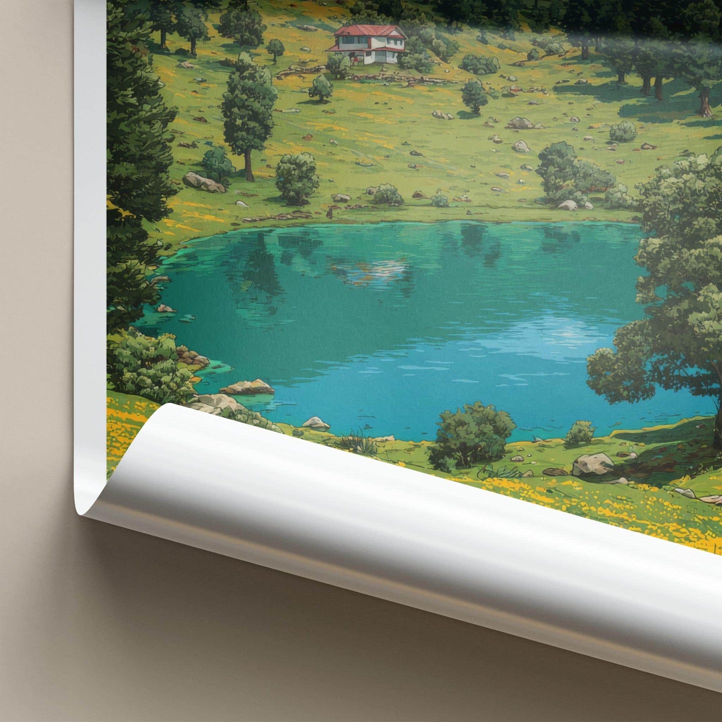 Khajjiar Poster - India Travel Art - Himachal Pradesh Scenic Valley Lake Home Decor