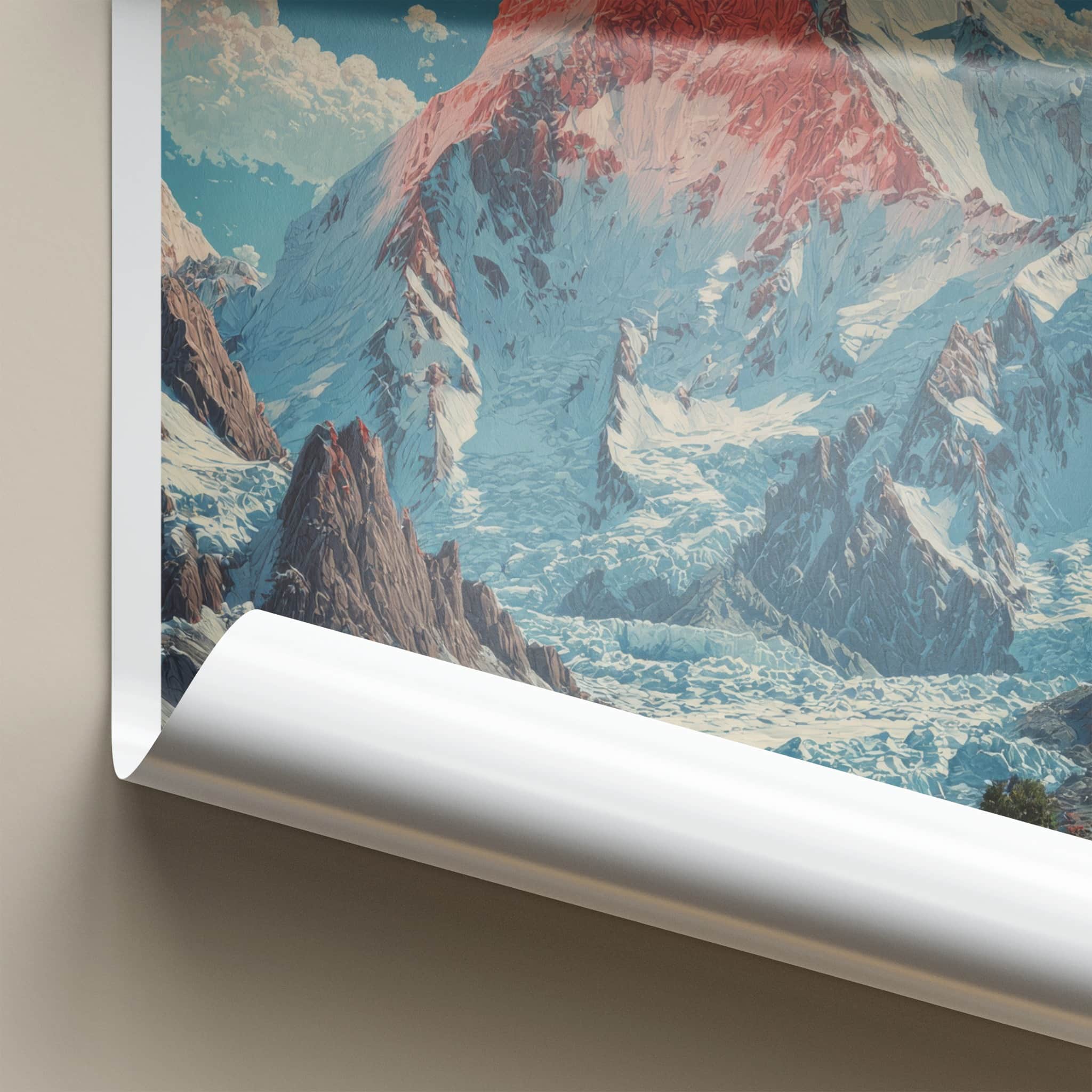 Khan Tengri Poster - Kazakhstan Travel Print - Red Peak Tents Wall Decor
