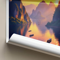 Khao Sok National Park Poster - Thailand Wall Art - Golden River Sunset Gift