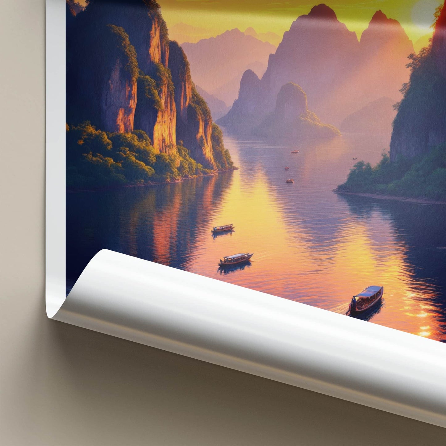 Khao Sok National Park Poster - Thailand Wall Art - Golden River Sunset Gift
