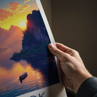 Khao Sok National Park Poster - Thailand Wall Art - Golden River Sunset Gift