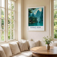Khao Sok Poster - Thailand Travel Art - Jungle River Huts Wall Decor