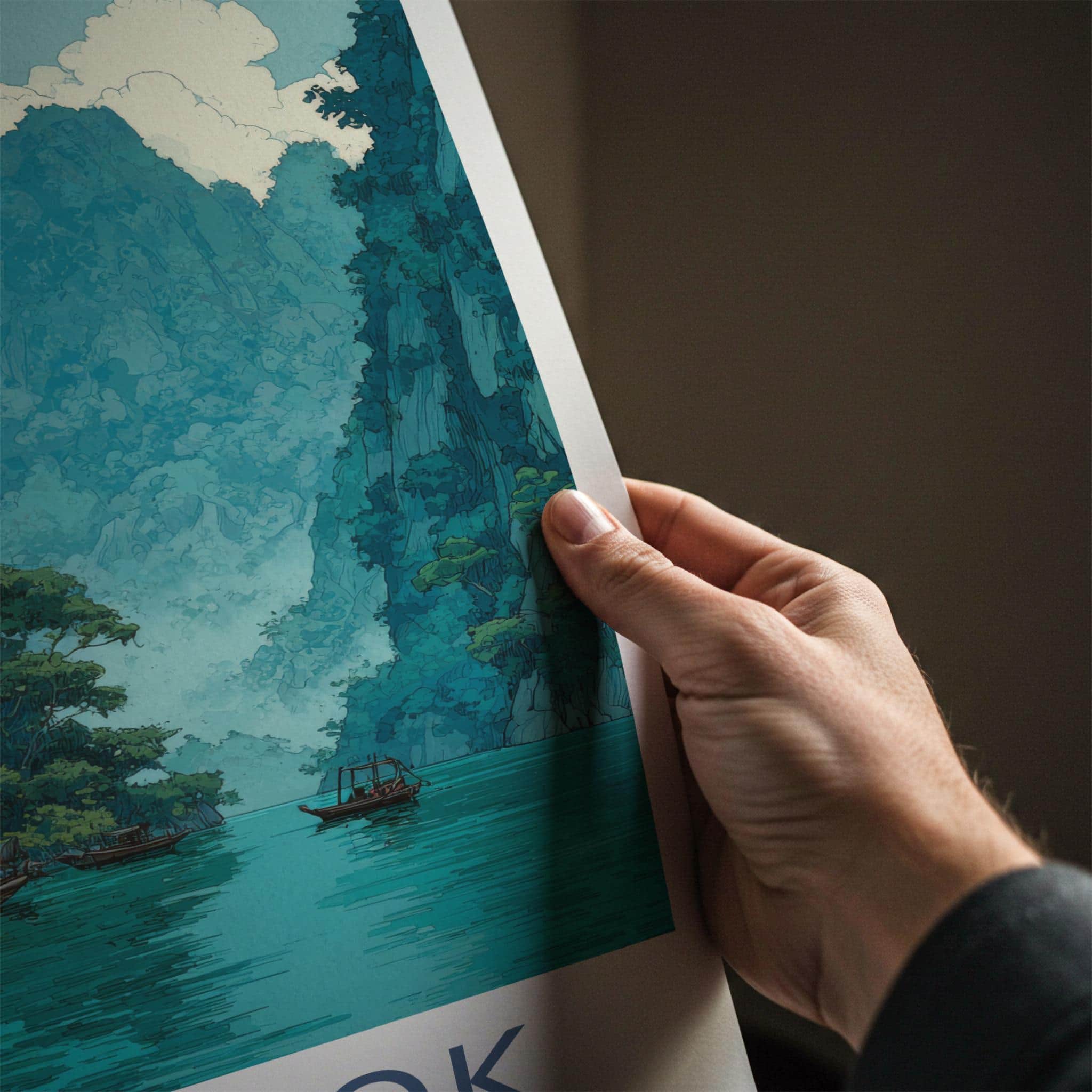 Khao Sok Poster - Thailand Travel Art - Jungle River Huts Wall Decor