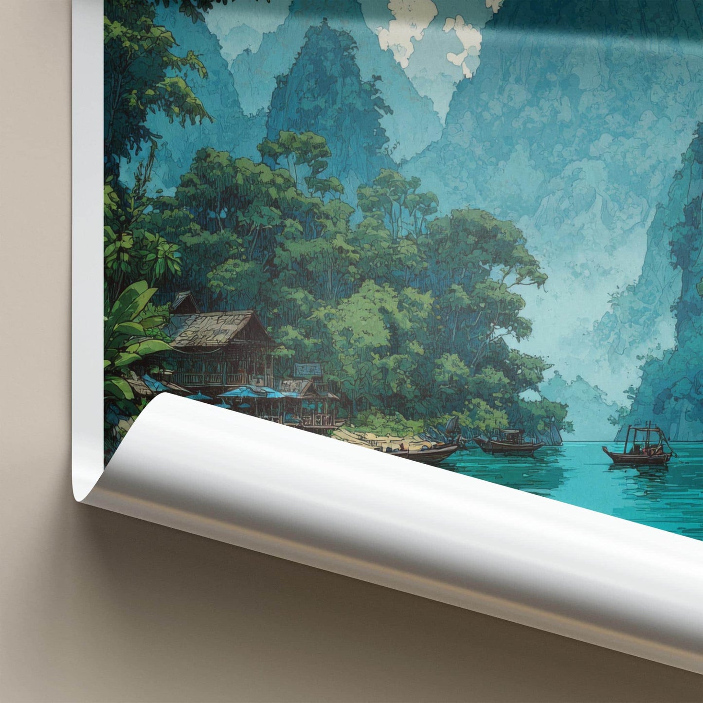 Khao Sok Poster - Thailand Travel Art - Jungle River Huts Wall Decor