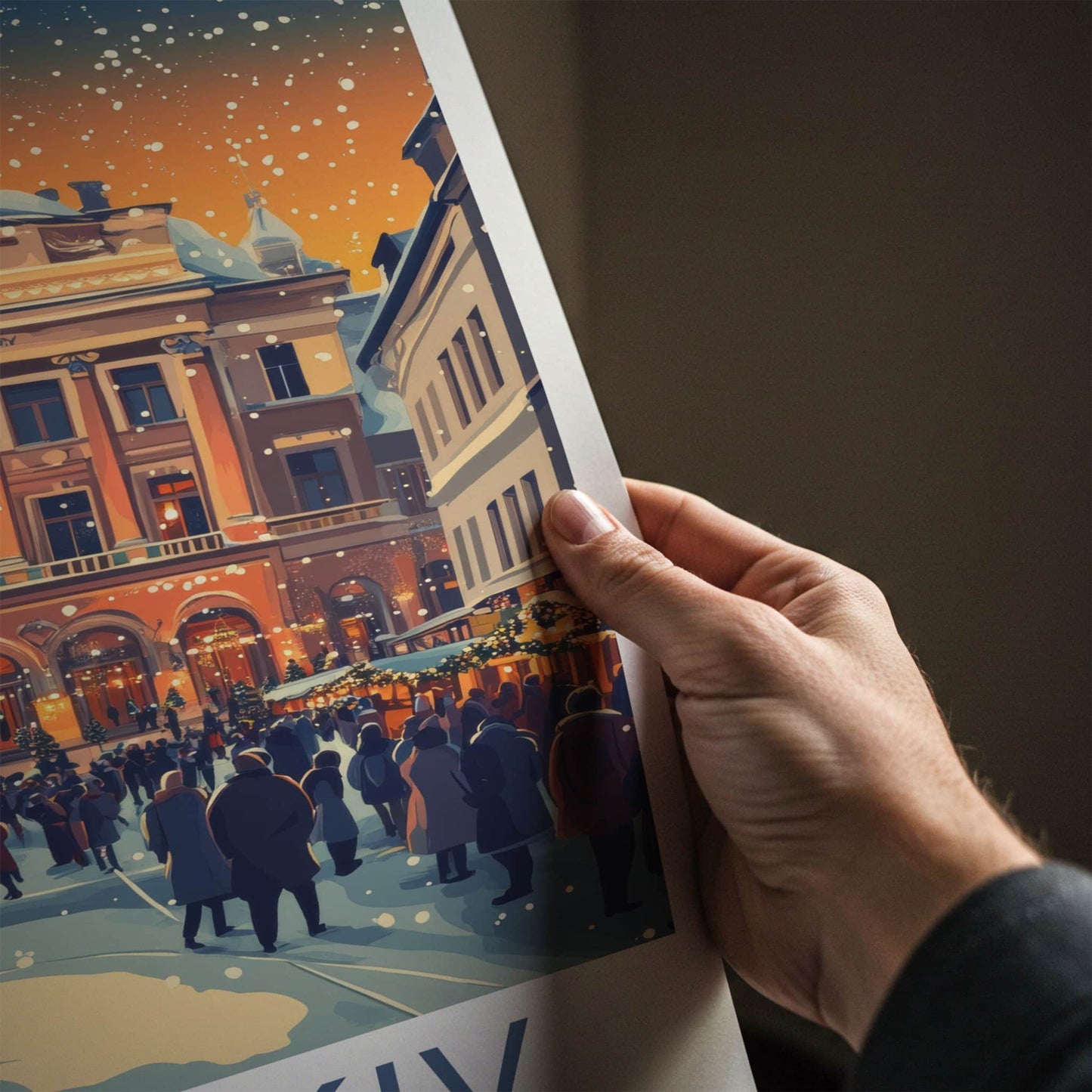 Kharkiv Poster - Ukraine Travel Art - Snowy Opera Evening Home Decor